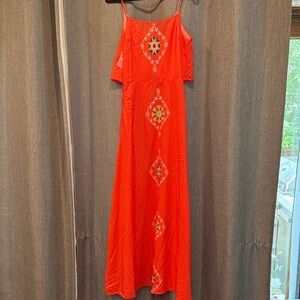 Elegant Orange 🍊 Maxi Dress